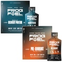 Frog Fuel Power Regular Protein & Ultra Pre Workout Shot Bundle, 1500mg Beta Alanine, 15g Proteïne Nano-Hydrolyzed Gras Fed Collagen, Pre & Post Workout, 1.2 oz Packets, 48 Pack