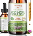 GREENPEOPLE Nettoyez le foie Détox et les gouttes de réparation - Supplément du foie avec le chardon Silymarin, Artichaut et Dandelion pour le foie Détox et le soutien- 16 x Potent Herb-Nutrients - 1Fl Oz saveur naturelle