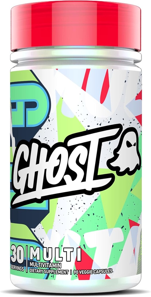 GHOST Multi Multivitamine voor mannen en vrouwen, 90 capsules - geladen met 21 vitamines, mineralen en essentiële voedingsstoffen - Vitamine A, vitamine C, vitamine D, vitamine E en zink - vrij van gluten, soja en suiker, veganistisch