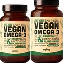 Vegan Omega 3 60 Softgels & 180 Softgels Bundle - Plant Based DHA & EPA vetzuren - Carrageenvrij, alternatief voor visolie, ondersteunt hart, hersenen, Joint Health - duurzaam gegenereerde algen