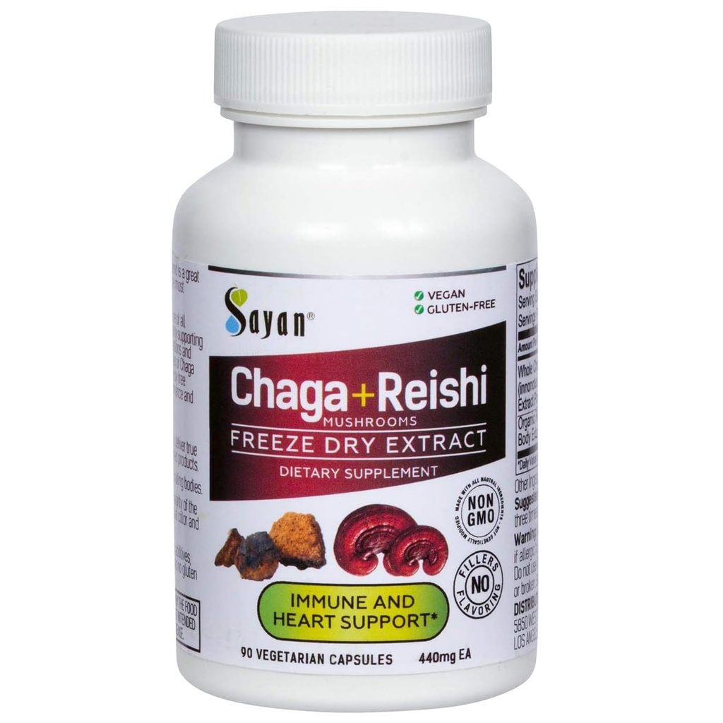 Sayan Siberische Chaga en Biologische Reishi Mushroom Extract Supplement 