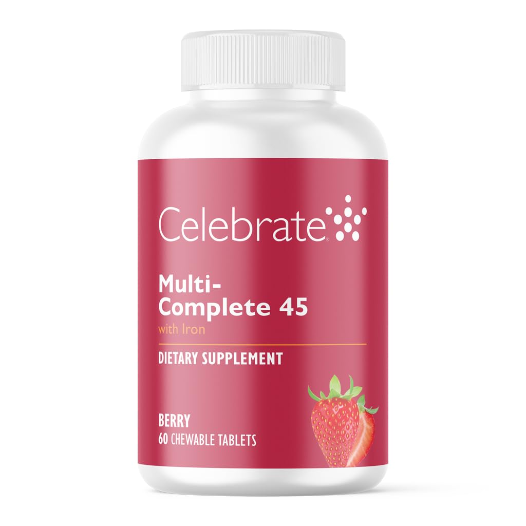 Vier vitamines Multi-Complete kauwtabletten, 45 mg ijzer 