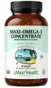 Maxi Health Omega 3 Supplement - Omega-3 Visolie Concentraat - Hogere Potentie Bron van EPA/DHA vetzuren - Hart, hersenen en gezamenlijke gezondheid - Kosjer Certified Wild Caught Fish - 90 Vegetarische Softgels