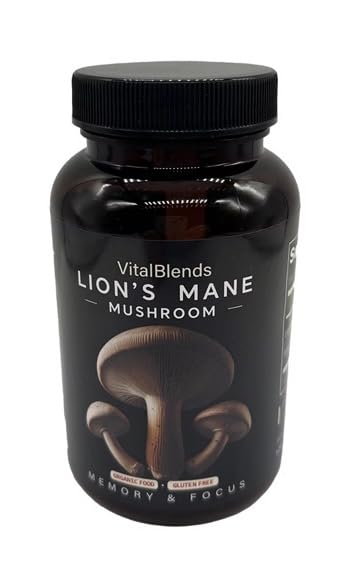 Lions Mane Mushroom Capsules -120 Capsules Brain and Memory Support Supplement - Natural Nootropic with Hericium Erinaceus - Focus, Clarity, Immune Health - (2 Month Supply - 120 Count)