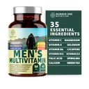 Number One Nutrition Premium Mannen Dagelijks Multivitamine Multimineral Supplement [Glutenvrij, Non-GMO], Vitaminen A C E D B1 B2 B3 B5 B6 B12, Magnesium, Biotine, Sprulina en Zink, 60 Veg Caps
