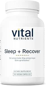 Vitale voedingsstoffen Slapen + herstellen - Veganistisch supplement - Slaapondersteuning - Melatonine, Ashwagandha & L-Theanine - Gluten, zuivel en sojavrij - 90 capsules