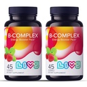 LIVS Vitamin B Complex Gummies with B12, Biotin, B3, B6 & Vitamin C for Kids & Adults | Energy, Support & Recovery Supplement | Promotes Mood, Metabolism & Nerve Function | Strawberry Flavor – 90 Ct