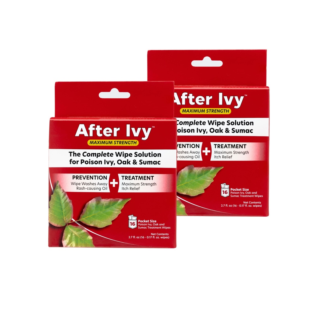 After Bite Ivy Relief & Treatment Wipes - Fast Itch Care for Poison Ivy Encounters - All-Purpose Outdoor for Emergencies - On-the-Go Portable - Camping & Hiking Essentials