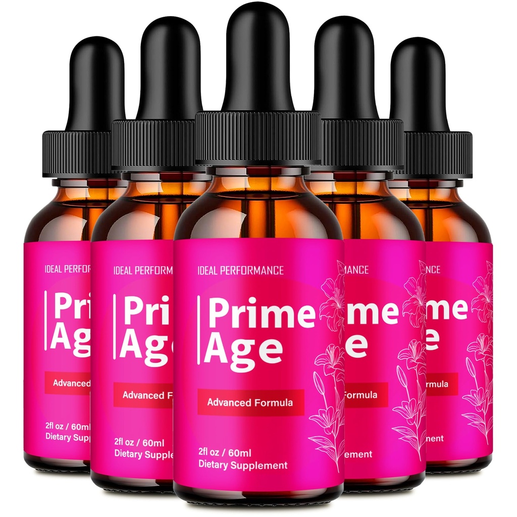 Prime Age Drops, Official PrimeAge Liquid Supplement Beauty Skin Drops for Radiance, Youthful & Healthy Glow - Maximum Strength, All Natural Ingredients Prime Age Beauty Formula Reviews (5 Pack)
