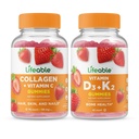 Levensbaar Collageen & Vitamine C + Vitamine D3 + Vitamine K2, Gummies Bundle - Grote Proeverij, Vitamine Supplement, Glutenvrij, GGO-vrij, Kauwbare Gummy