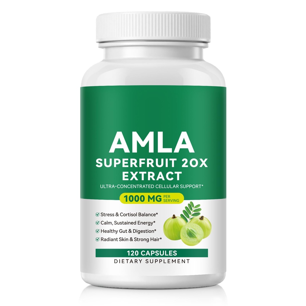 Amla Capsules, 20:1 Amla Extract Herbal Supplement, 120 Capsules