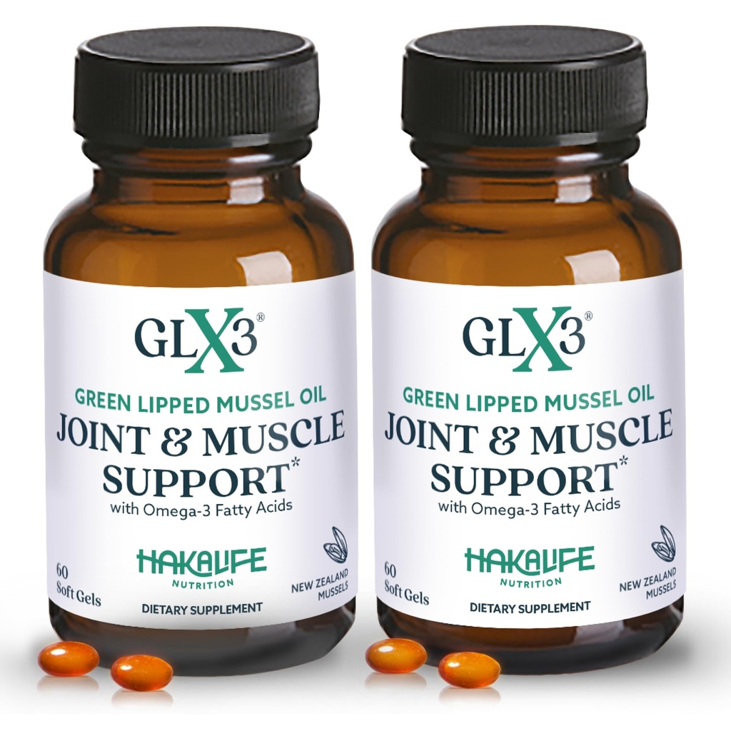 GLX3 Green Lipped Mossel Oil Capsules voor Joint en Muscle Support Extra-Strengte ETA, EPA, DHA Omega-3 Green Lipped Mossel Supplement voor Comfort, Flexibiliteit & Herstel door HakaLife GLX3