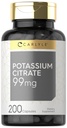 Carlyle Kalium-Citraatsupplement 99mg 200 Capsules Non-GMO en Glutenvrij