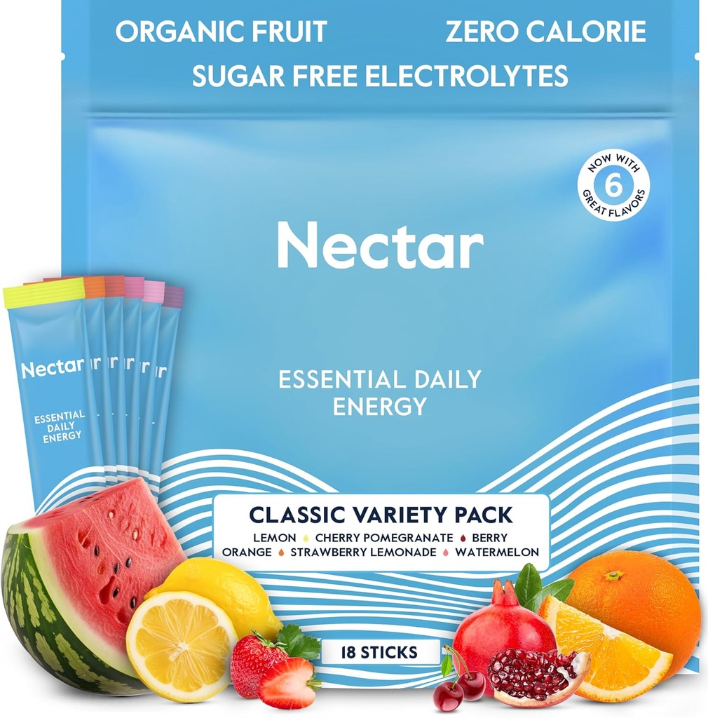 Nectar Energy Booster - Organic Cafeine, B12 & Electrolytes - Sugar Free & Zero Calorie 