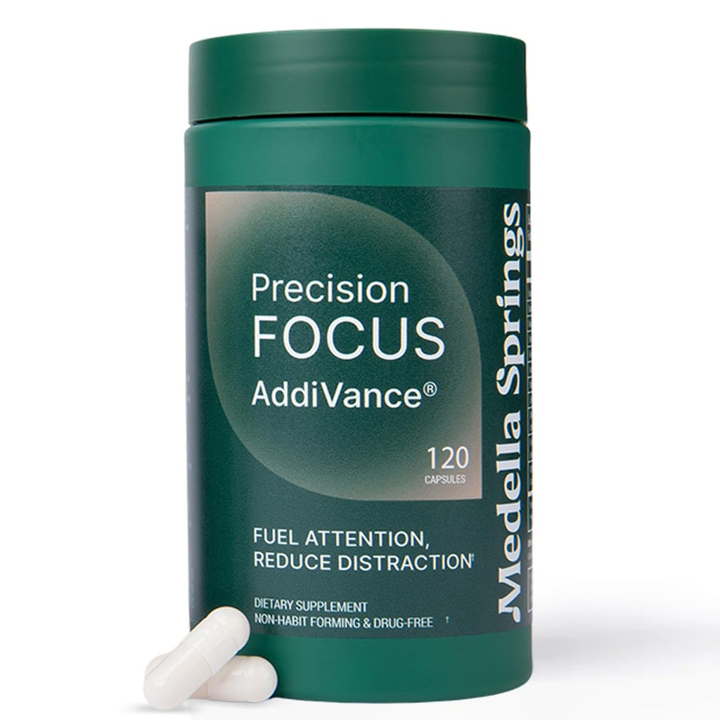 AddiVance – Focus, Concentration and Memory Support (120 Caps) | Magnesium Citrate, Vitamin C & Fish Oil Powder – Non-Habit Forming Mental Supplement – Formulated by Medical Professionals