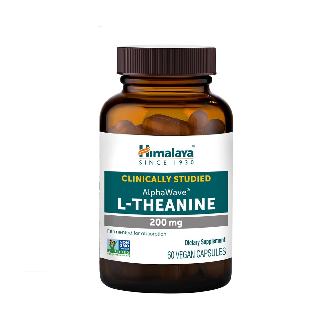 Himalaya L-Theanine with Clinically Studied AlphaWave® L-Theanine, Promotes Relaxation, Supports Mental Focus and Clarity, 60 Vegan Capsules