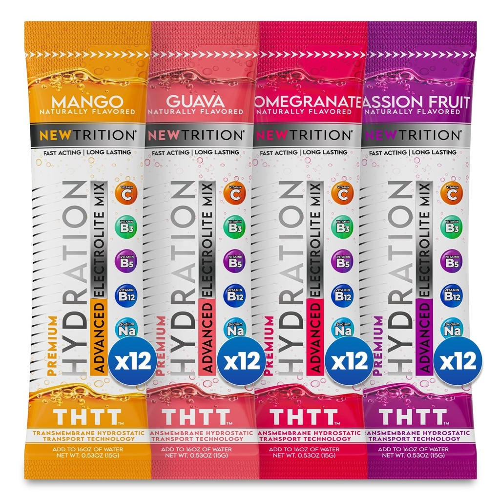 Hydration Powder, Electrolyte Powder Packets, Naturally Flavored Hydrating Packets for Water, Fast Acting Hydrate Electrolytes with Vitamins C & D