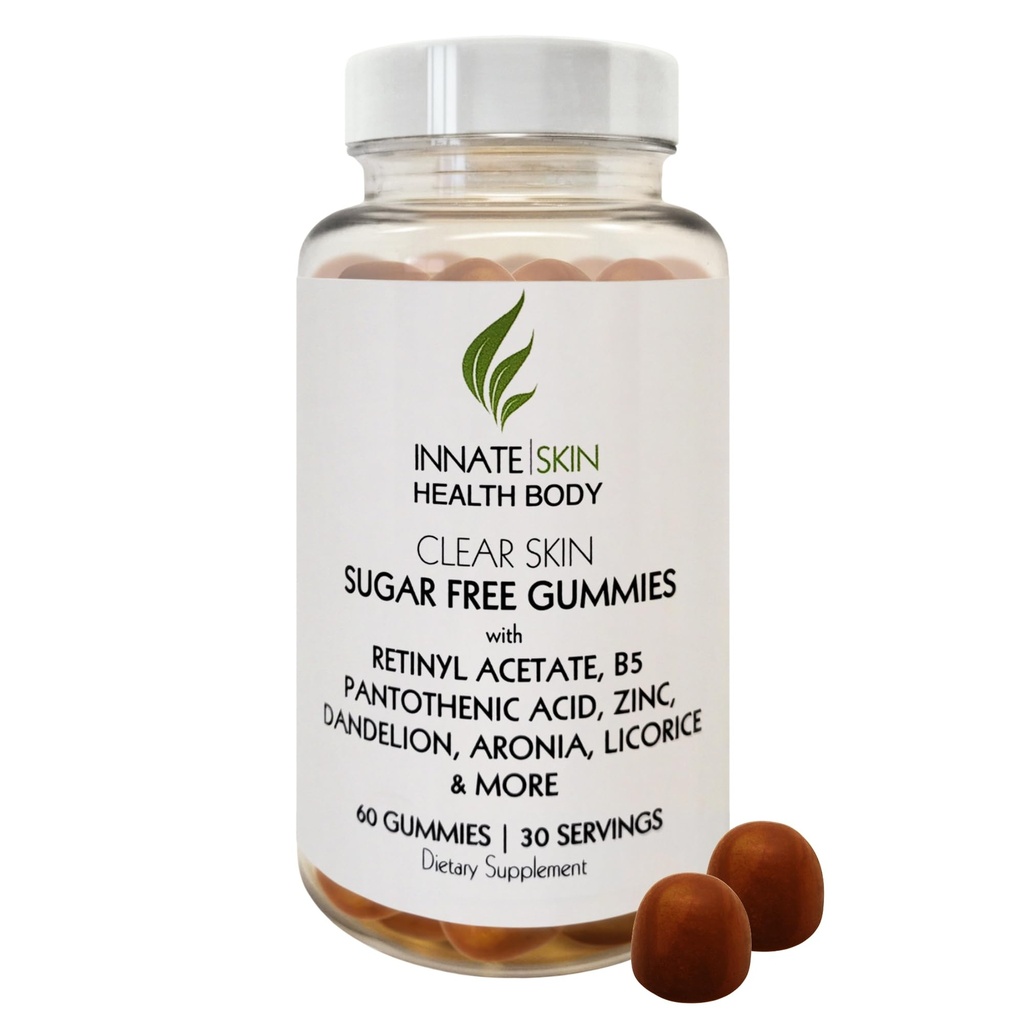 Innate Skin Health Body Clear Skin Acne Gummies - Complexion Supplement, Pantothenic Acid & Antioxidants, Vitamins 60 Count