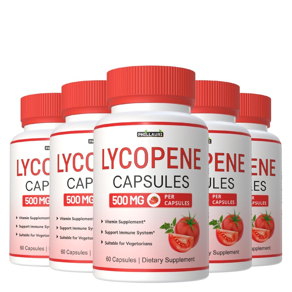 lycopene Supplements for Men | lycopene 500mg | lycopene Supplement | Capsules for Men & Women, 300 Capsule (Pack 5)