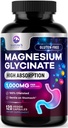 Magnesium Glycinate 500 mg Capsules - Pure & chelated for Max Absorptie - Ondersteunt spier, nerve & hartgezondheid, slaapondersteuning - Beste Magnesium Pillen Supplement voor de ondersteuning van het hele lichaam - 120 Capsules
