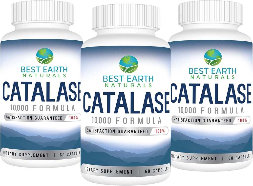 Best Earth Naturals Catalase Supplement 10.000 met Saw Palmetto, Biotin, Fo-Ti, PABA - Hair Supplements for Strong Hair - 180 Capsules - Pack of 3 (90-Day Supply)