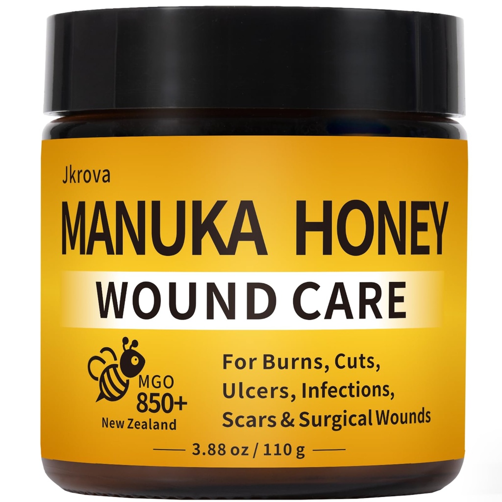 Manuka Honey for Wounds, Great for Cuts, Surgical Wounds, Scars, Foot Ulcers, Infection, Burns, Non-Sticky, No Crystallization, Easy to Apply, 3.88 oz