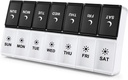 DANYING Large Pill Organizer 2 Times a Day, Weekly Box Per AM PM Case, Day Night Container 7 Vitamin Case Twice
