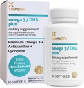 Xtendlife Omega 3 DHA Plus Fish Oil for Heart, Brain, Eye & Skin Health - 1100mg Omega-3 met DHA, EPA, Lycopeen & Astaxanthine - 1 maand levering (60 telling)