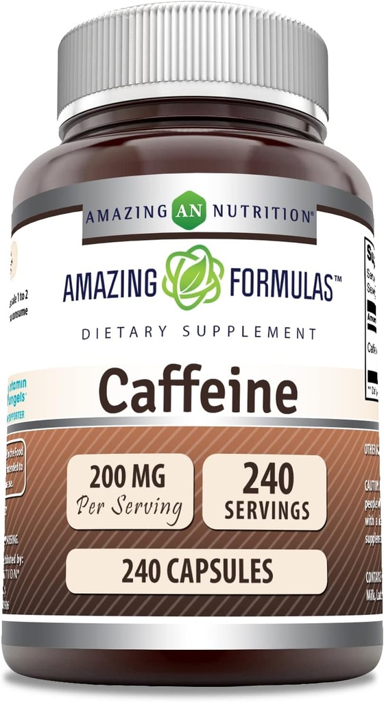 Verbazingwekkende Formules Cafeïne 200 Mg per Serveer Capsules 
