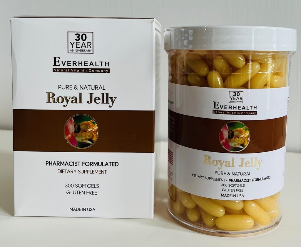 EVERHEALTH Vital Royal Jelly 1000mg (300 Capsules) Diet Supplement Authentic Pure Genuine Quality Over 30 Years