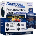 Supplément de glutathion liquide, Lemon Berry aromatisé Acerola Energy Booster w/Zinc, Vitamines et minéraux quotidiens, préparation de sucre zéro, soutien automatique quotidien pour les adultes, 0,34 fl oz, paquet de 60