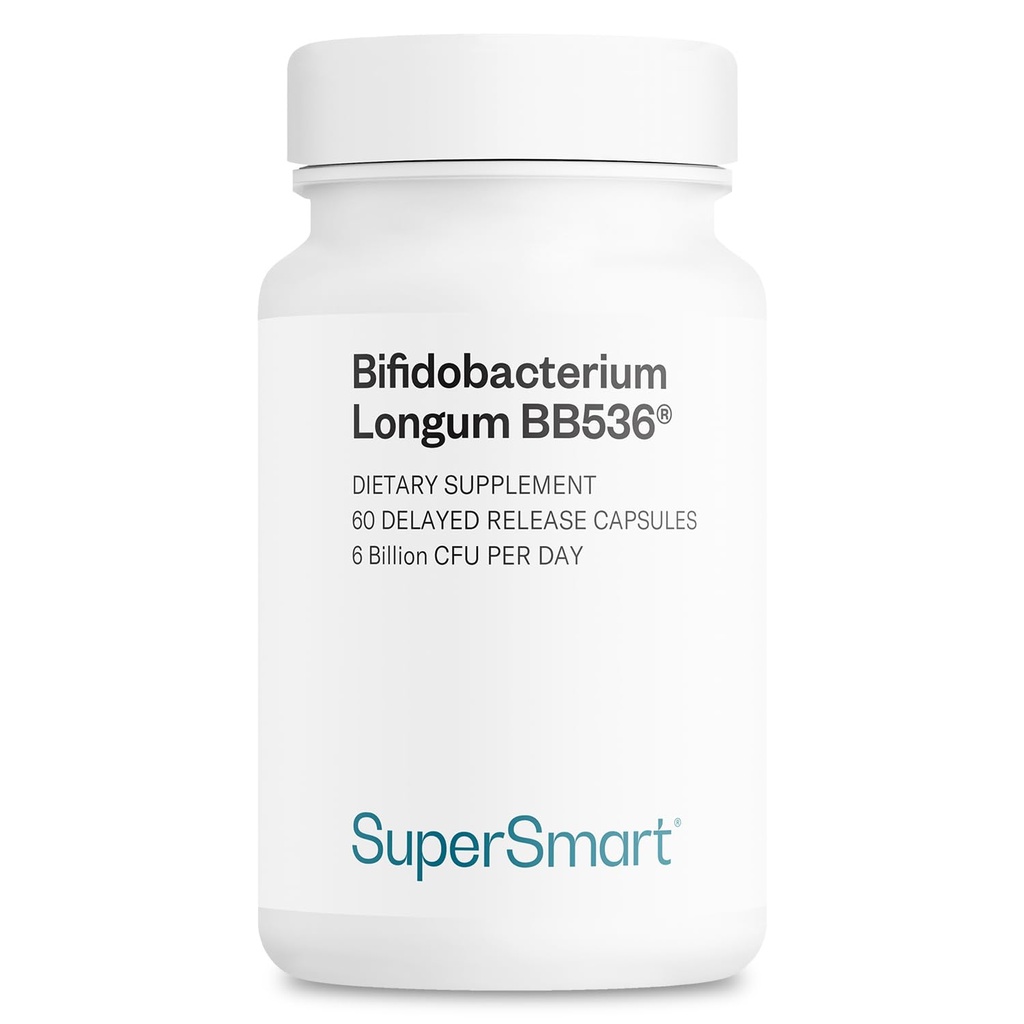 Supersmart - Bifidobacterium Longum (BB536) 6 miljard CFU per dag - Probiotica & Prebiotica Supplement 