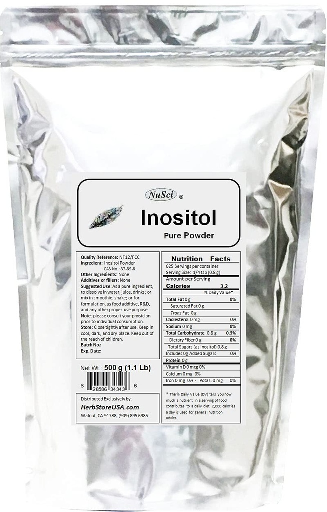 Inositol Bulk Pure Powder NF12 & FCC Quality Standard (500g (1.1 Lb))