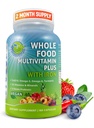 Vegan Whole Food Daily Multivitamine met ijzer, Gemethyleerde Multivitamine voor vrouwen en mannen, Gemaakt met groenten en fruit, B-complex, Probiotica, Enzymen, CoQ10, Omega's, Turmeric, Non-GMO, 180 Tel.