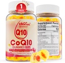 Suikervrij CoQ10 200mg Gevulde Gummies, 5X Better Absorptie CoQ10 w/Resveratrol, Alpha Lipoïnezuur, Omega-3, Vitamine E, C, Co-enzym Q10 voor Cellulaire Energie, Hart, Hersenen en Antioxidant (1Pack)