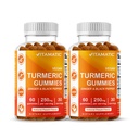 Gummy turcumatique vitamatique avec extrait de gingembre et de poivre noir – 60 Gummies végétaliens Chaque paquet de 2 (120 Gummies) 95% Curcuminoïdes – puissant antioxydant et support inflammatoire