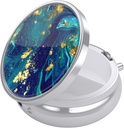 Nipichsha Pill Box, kleine pil geval voor portemonnee & Pocket, schattige reis medicijnen Organisator, draagbare geneeskunde container houder om vitamines te houden, medicijnen, visolie & supplementen, Teal Gold Marble