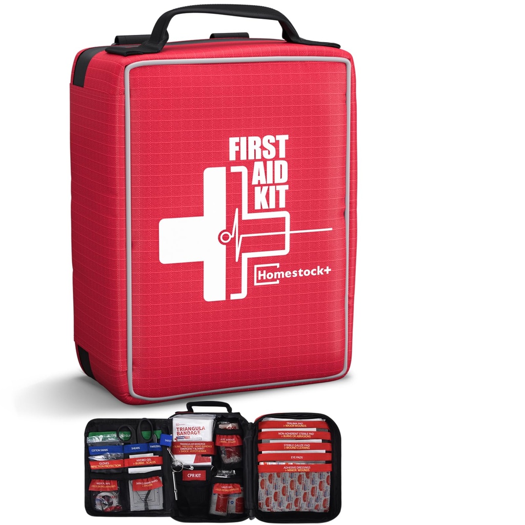 First Aid Kit, Upgrade Trauma First Aid Kit with Labelled Compartments -Emergency Medical Kits with Molle System First Aid Kits for Car, Home, Hiking, Camping and Outdoor Emergencies -216 Pieces