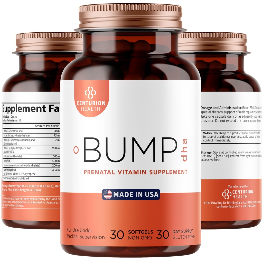 Centurion Labs Premium Prenatale Vitaminen [10 Krachtige Ingrediënten] met DHA, EPA, Folaat en Vitamine B12, Alle Natuurlijke Zwangerschap Supplement voor de ontwikkeling van de foetus en zwangerschap ondersteuning, 30 Softgels