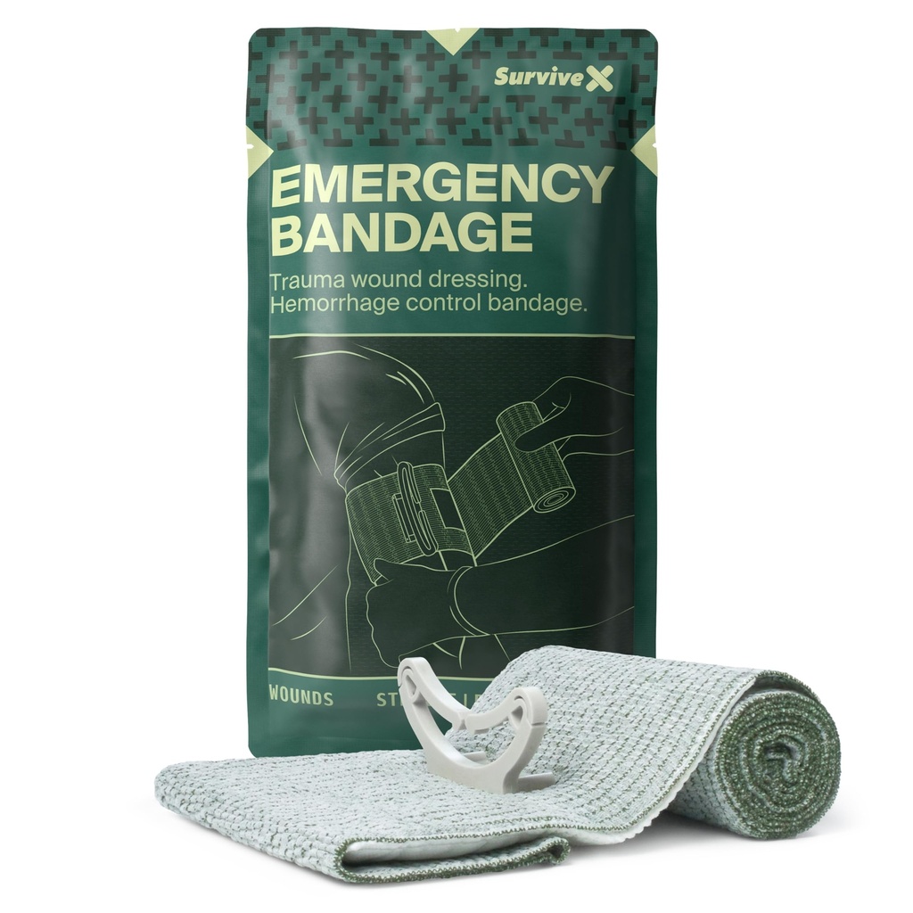 SurviveX Israeli Pressure Bandage 6" - Emergency Trauma Dressing, 1-Pack | 6-Inch sterile trauma bandage, Rapid hemorrhage control, Combat-tested design, Vacuum-sealed packaging, 5-Year shelf life
