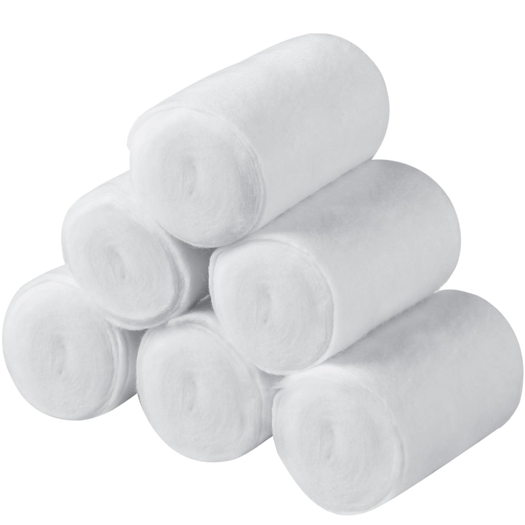 Nuanchu 6 Rolls Cast Padding Soft Individual Pack Padding Use with Plaster Cloth Gauze Bandage for Halloween Wrap Bandage Art Projects, Body Casts, Mask Making, Hobby Craft(2 Inch X 8.8 ft)