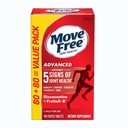 Move Free Advanced Glucosamine Chondroïtine + supplément de soutien pour le fructoborate de calcium, soutient la mobilité Confort Résistance Flexibilité et os - 160 comprimés (80 portions)*