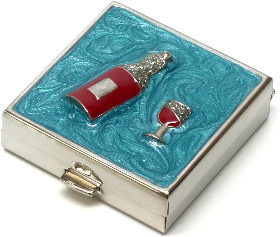 9328 Vierkante kleine pil Box Organisator Aqua Blue Silver Vrouwen Travel Pill Case Purse Pocket Container Daily Portable Medicine Vitamine Box Medicatie Supplement Mini-opslag
