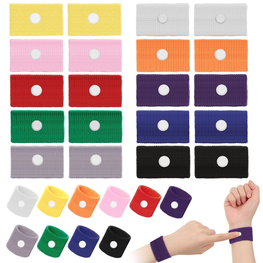 Cindeer 40 Pcs Motion Sickness Bands Anti Nausea Wristbands Kids Adults | Acupressure Relief, Adjustable Wristbands, Multiple Colors, Car Rides, Cruise Trips, Air Travel