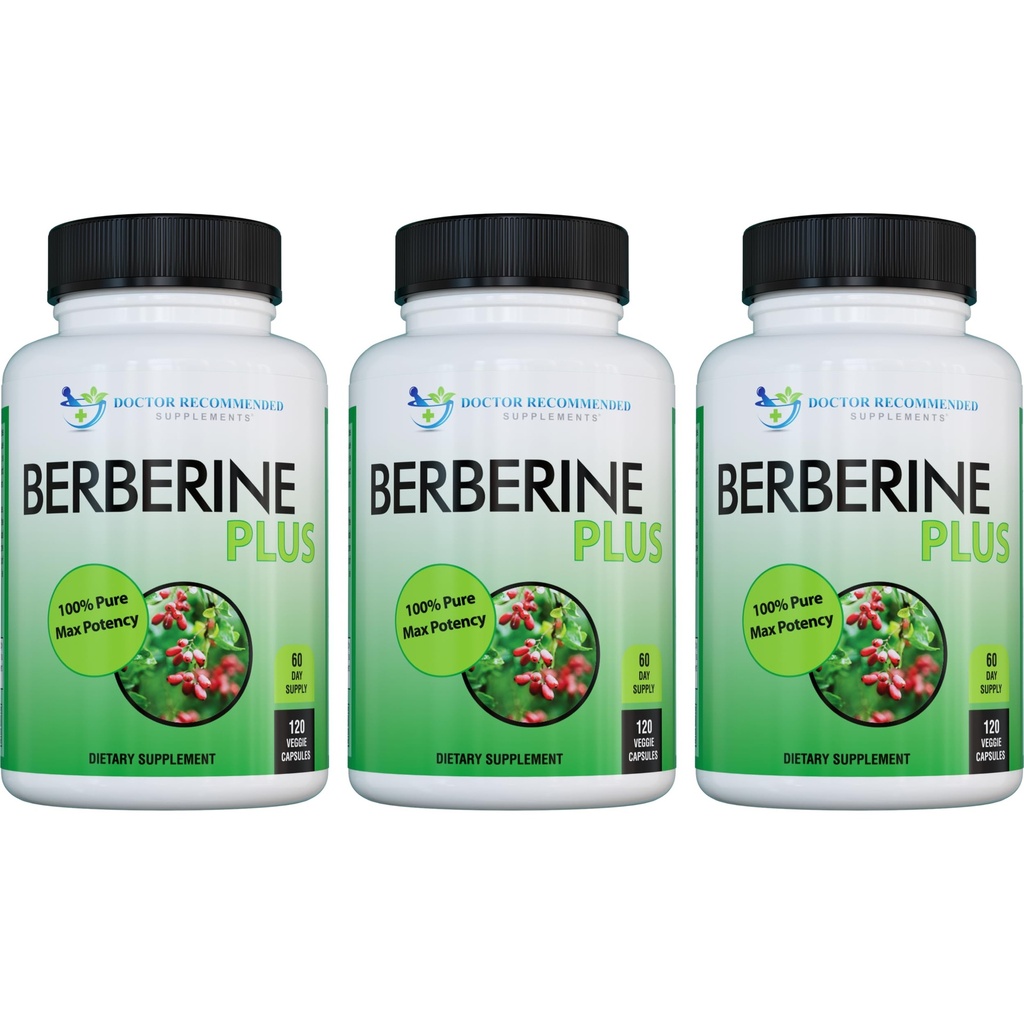 DOCTOR AANBEVOLEN supplementen Berberine Plus 1200 mg per portie - 120 Veggie Capsules Royal Jelly (120 telling (verpakking van 3))