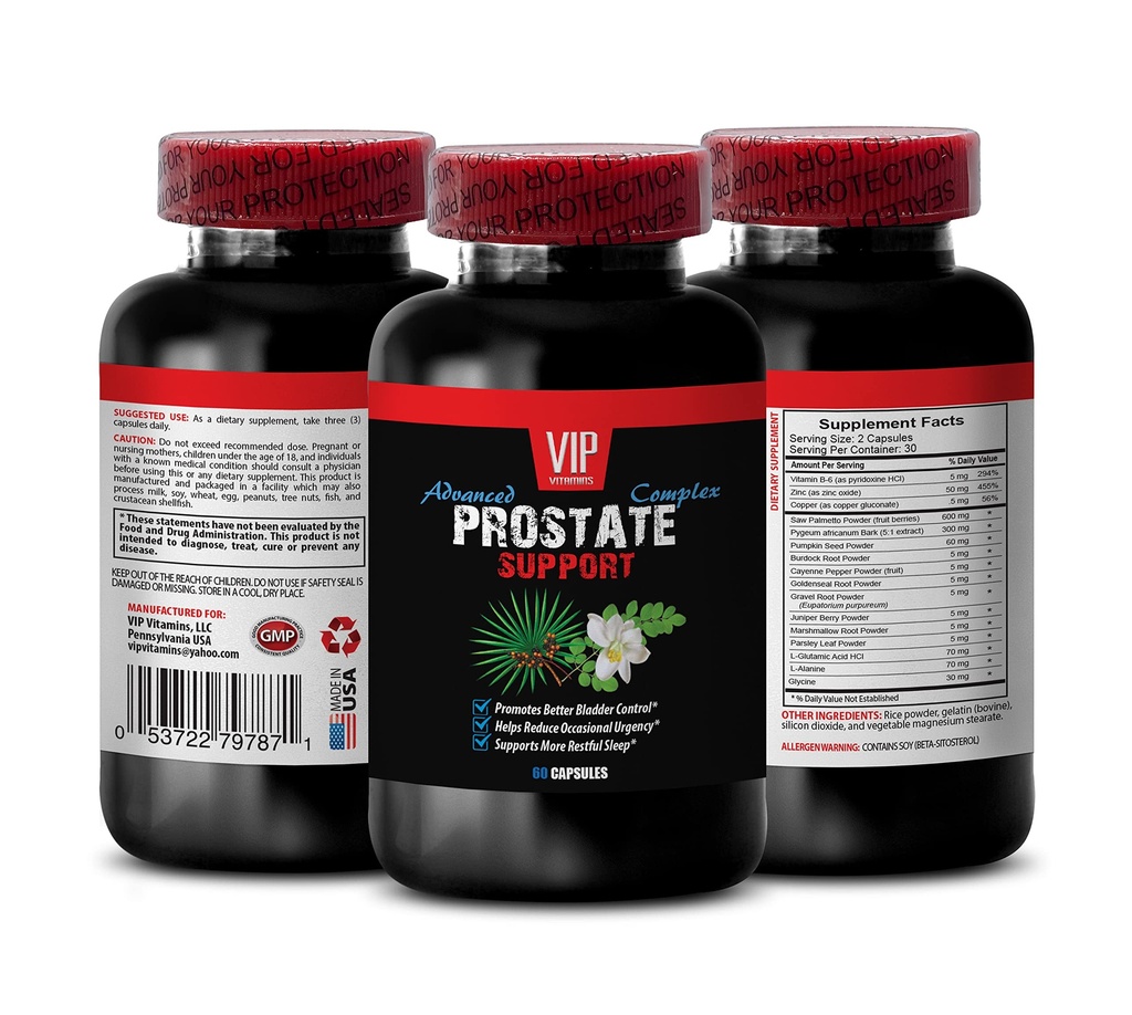 Saw Palmetto Berries for Men - Prostate Support - Pygeum africanum and Prostate Health, Red Raspberry for Prostate, Graviola and Immune Boost, Green Tea for Wellness, Cat’s 1 Bottle 60 Caps