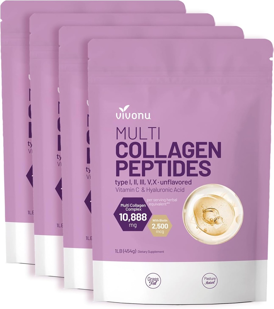 VivoNu Multi Collageen Peptides Powder, 16 Oz Gehydrolyseerde Proteïne Peptides 