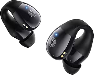 Clip sur écouteurs, écouteurs d'oreilles ouverts Bluetooth sans fil 5.4 avec micro, écouteurs d'oreilles ouverts avec boîtier de charge affichage LED, 44H Play, IP54 Waterproof, confort léger pour la course Sport Workout (Noir)