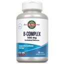 KAL B-100 Complex - Sustained Release Vitamine B Complex - Gezonde energie ondersteuning met natuurlijke ondersteuning basis en verse munt coating - Vegetarisch - 60 dagen garantie - 120 porties, 120 tabletten