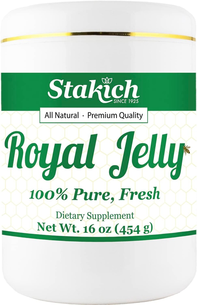 Stakich Fresh Royal Jelly - Pure, Alle Natuurlijke - Geen additieven of conserveringsmiddelen toegevoegd - 16 Ounce (1 Pond)